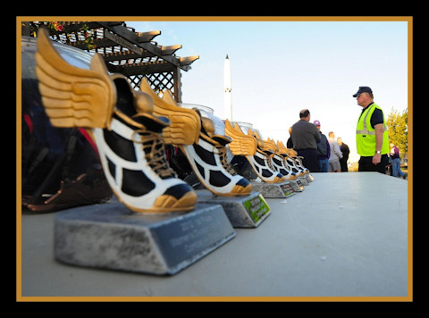 Prizes avaiable for the winners of the Winged Foot Run